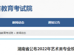 湖南省2022年艺术类专业统考合格分数线已公布